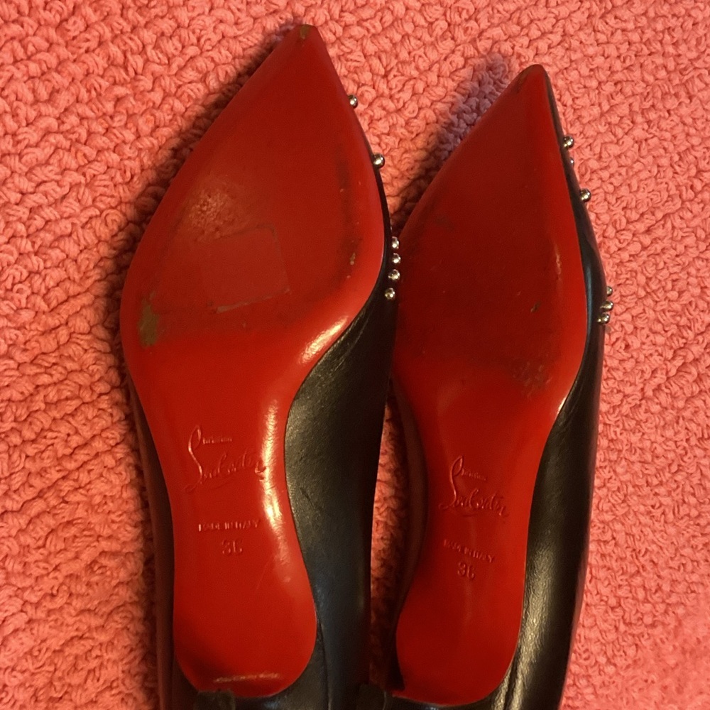 Christian Louboutin Black Heels with Silver Accents - Picture 6 of 7